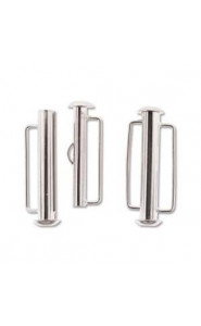 Magnetische schuif sluiting slide bar 26,5mm Zilver